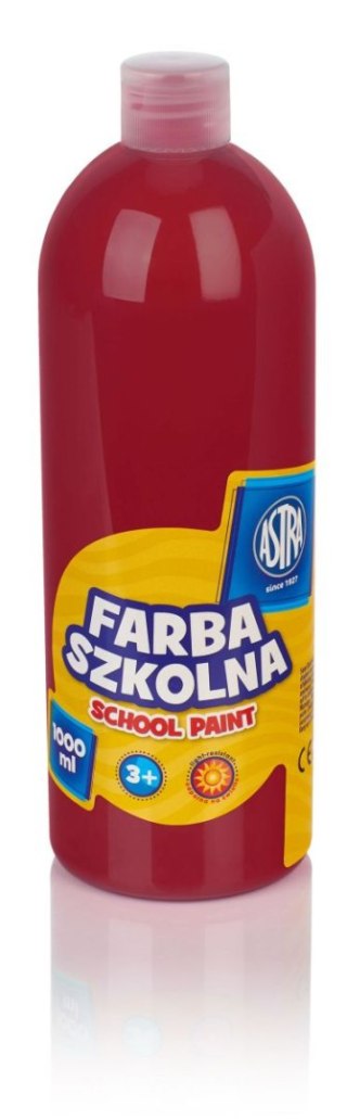 Farby plakatowe szkolne kolor: czerwony ciemny 1000ml 1 kolor. Astra