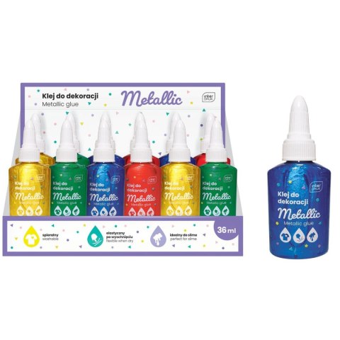 Klej w płynie brokat metalic 40g Interdruk (IKLDEKMET)