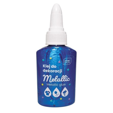 Klej w płynie brokat metalic 40g Interdruk (IKLDEKMET)