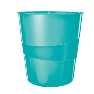 Kosz na śmieci WOW polistyren PS kolor: turkusowy 15L Leitz (52781051)
