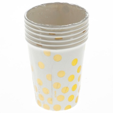 Kubek jednorazowy ZŁOTE GROSZKI papier 270ml Godan (PF-KPZGB)