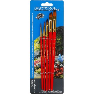 Pędzel Art Collection zestaw 5 szt. nr 3/5/6/10/12 Flamingo Line (PA-01)