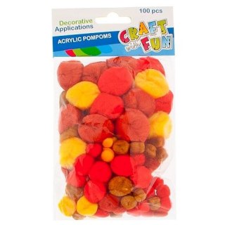 Piórka Pompon Akryl mix 100 szt Craft with Fun (441431)