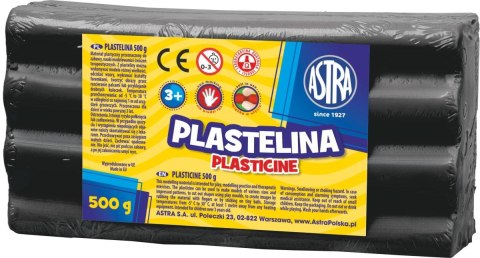 Plastelina 1 kol. czarna 500g Astra