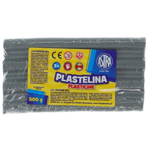 Plastelina 1 kol. popielata 500g Astra