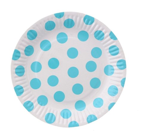 Talerz jednorazowy GROSZKI papier śr. 180mm 6 szt Godan (PF-TGB7)
