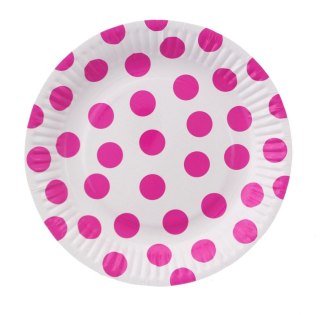 Talerz jednorazowy GROSZKI papier śr. 180mm 6 szt Godan (PF-TGR7)