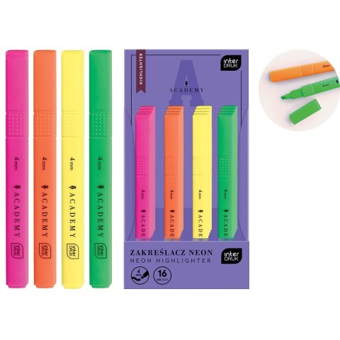 Zakreślacz neonowe 5902277350381 wkład mix 1,0-3,0mm Interdruk (4KOL)