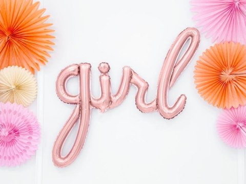 Balon foliowy Girl, różowe złoto, 77x70cm 27cal Partydeco (FB43M-019R)