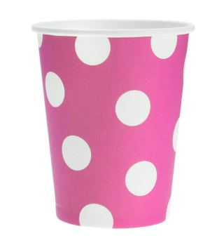 Kubek jednorazowy różowy w groszki papier 270ml Godan (PF-KGRO)