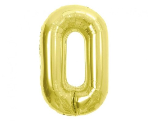 Balon foliowy Cyfra 0, Light gold, 85 cm Godan (BC-HLG0)
