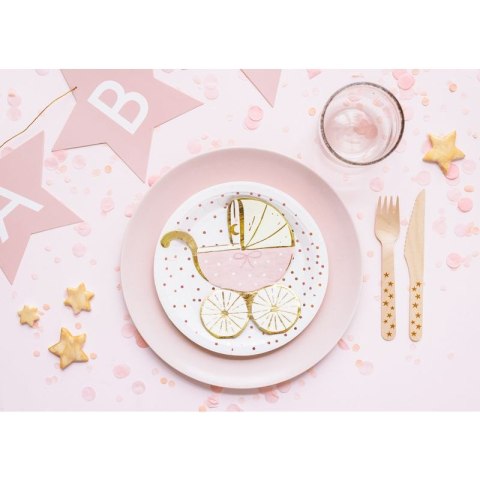 Serwetki Wózek, jasny różowy różowy papier [mm:] 280x300 Partydeco (SPK29-081J)