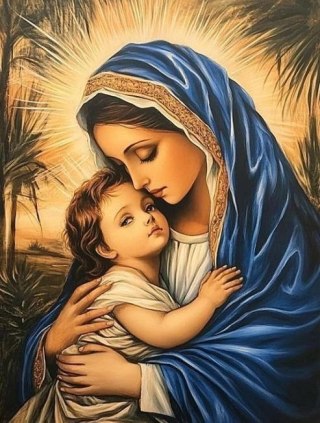 Zestaw kreatywny Diamentowa mozaika Maryja Z Dzieciątkiem W Objęciach 40x30cm Norimpex (NO-2003064)