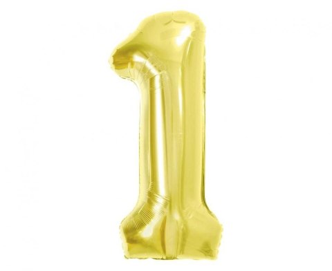 Balon foliowy Cyfra 1, Light gold, 85 cm Godan (BC-HLG1)