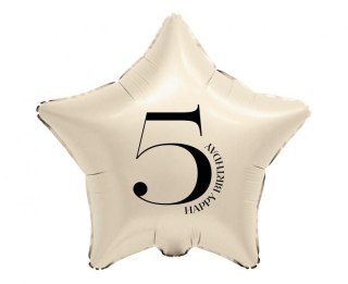 Balon foliowy Gwiazda z cyfrą 5 (kremowy) 18cal Godan (FG-BGM5)