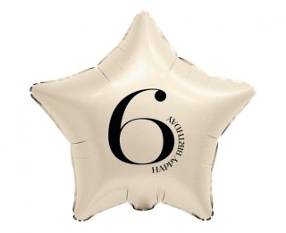 Balon foliowy Gwiazda z cyfrą 6 (kremowy) 18cal Godan (FG-BGM6)