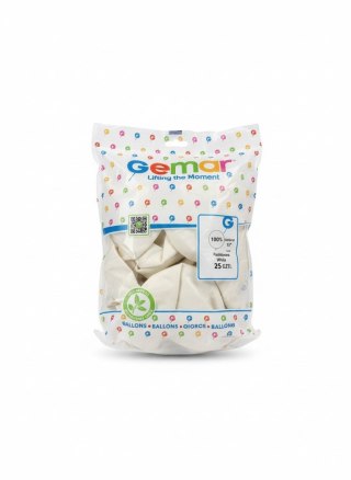Balon gumowy pastel 25 szt biały 19cal Godan (A19-01)