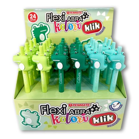 Długopis wymazywalny Flexi Abra CROCODILE 5906910831206 wkład niebieski 0,5mm Penmate (TT8821)