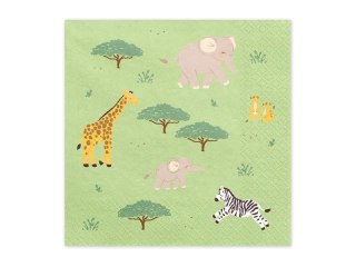 Serwetki Safari 12szt. mix papier [mm:] 330x330 Partydeco (SP33-116)