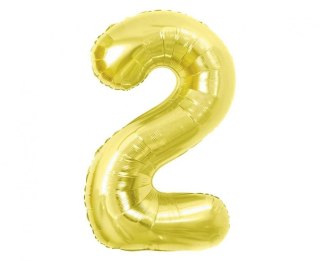 Balon foliowy Cyfra 2, Light gold, 85 cm Godan (BC-HLG2)