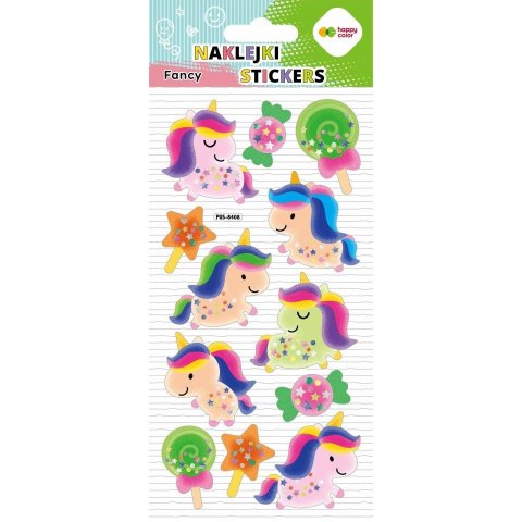 Naklejka (nalepka) 3D FANCY Glitter Unicorns Happy Color (HA 4242 9021-KP04)