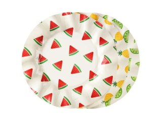 Talerz jednorazowy Owoce papier 10 szt Partydeco (TPP117)