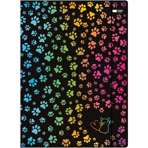 Teczka kartonowa Miaow, łapki, czarna Happy Color (7621 2431-MA3)