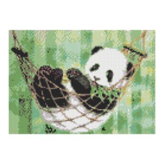 Zestaw kreatywny Diamentowa mozaika 30x40cm Panda w hamaku 2 Flamingo Line (1(43))