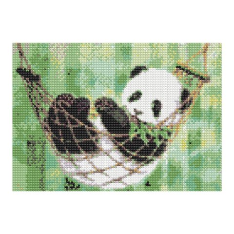 Zestaw kreatywny Diamentowa mozaika 30x40cm Panda w hamaku 2 Flamingo Line (1(43))