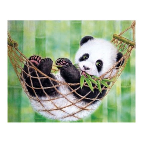 Zestaw kreatywny Diamentowa mozaika 30x40cm Panda w hamaku 2 Flamingo Line (1(43))