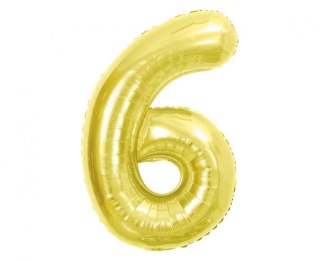 Balon foliowy Cyfra 6, Light gold, 85 cm 85cal Godan (BC-HLG6)