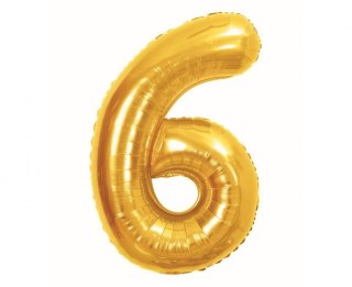 Balon foliowy Cyfra 6, Royal gold, 85 cm Godan (BC-HRG6)