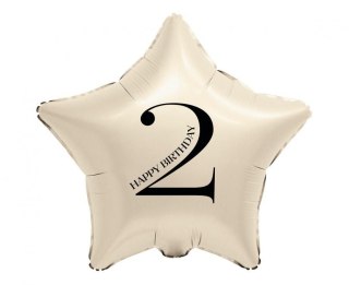 Balon foliowy Gwiazda z cyfrą 2 (kremowy) 18cal Godan (FG-BGM2)