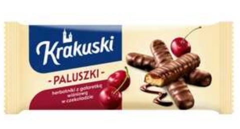 Ciastka Krakuski paluszki z galaretką wiśniową w czekoladzie 144 g Bahlsen