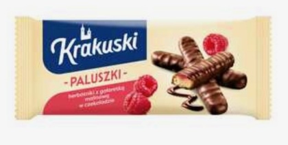 Ciastka Krakuski paluszki z galaretką malinową w czekoladzie 144 g Bahlsen