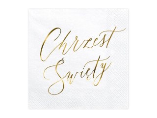 Serwetki Chrzest Święty, biały biały papier [mm:] 330x330 Partydeco (SP33-89-019ME)