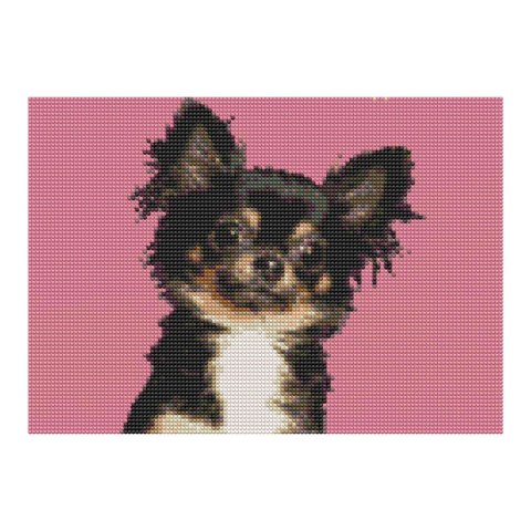 Zestaw kreatywny Diamentowa mozaika 30x40cm Pies chihuahua Flamingo Line (1(13))