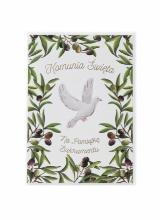 Kartka składana A5 KOMUNIA GOŁAB W OLIWKACH A5 Henry (5905701486656)