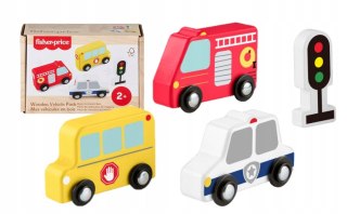 Samochód zestaw pojazdów drewnianych Fisher Price (JCY32)