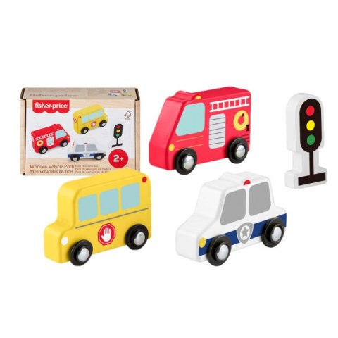 Samochód zestaw pojazdów drewnianych Fisher Price (JCY32)