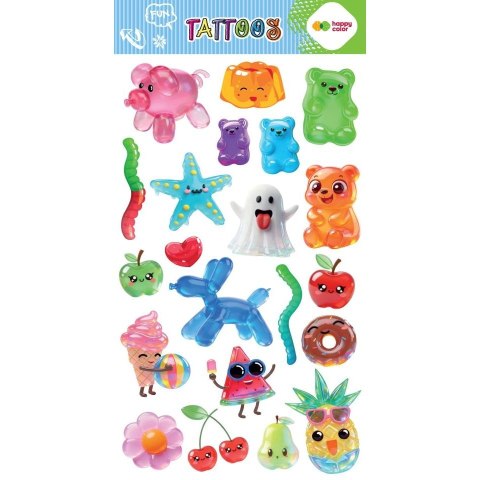 Tatuaż zmywalny JELLY FUN Happy Color (HA 4261 1020-KP12)