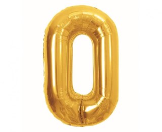 Balon foliowy Cyfra 0, Royal gold, 85 cm Godan (BC-HRG0)