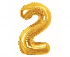 Balon foliowy Cyfra 2, Royal gold, 85 cm Godan (BC-HRG2)
