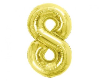 Balon foliowy Cyfra 8, Light gold, 85 cm Godan (BC-HLG8)
