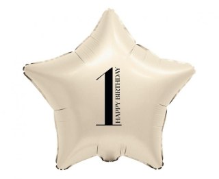 Balon foliowy Gwiazda z cyfrą 1 (kremowy) 18cal Godan (FG-BGM1)