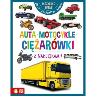 Książeczka edukacyjna Wszystko wiem! Auta, motocykle, ciężarówki Zielona Sowa