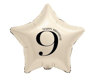 Balon foliowy Gwiazda z cyfrą 9 (kremowy) 18cal Godan (FG-BGM9)