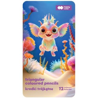 Kredki ołówkowe Aqua Cuties 12 kol. Happy Color (HA 2313 13AC M12)