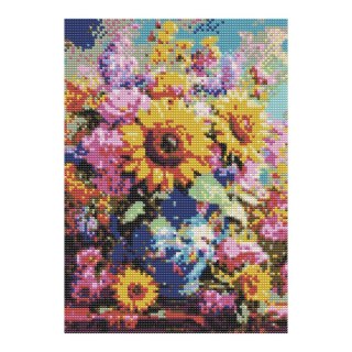 Zestaw kreatywny Diamentowa mozaika 30x40cm Słoneczniki w wazonie 1 Flamingo Line (11)