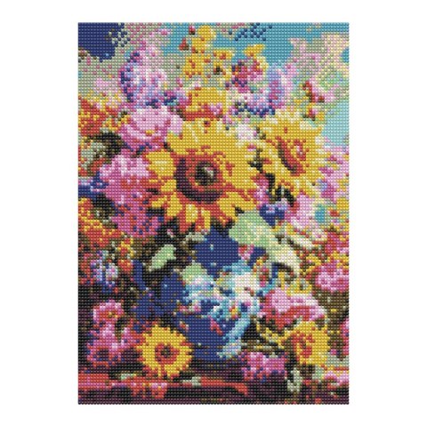 Zestaw kreatywny Diamentowa mozaika 30x40cm Słoneczniki w wazonie 1 Flamingo Line (11)